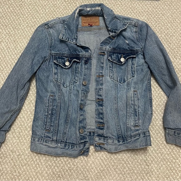Lucky Brand “Don’t Worry Be Lucky” Jean Jacket - Picture 3 of 6